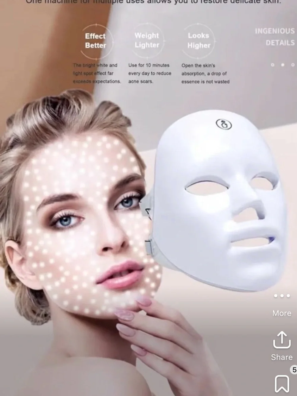 Science and Technology Cosmetology LED Light Facial Beauty Instrument - Picture 5 of 9